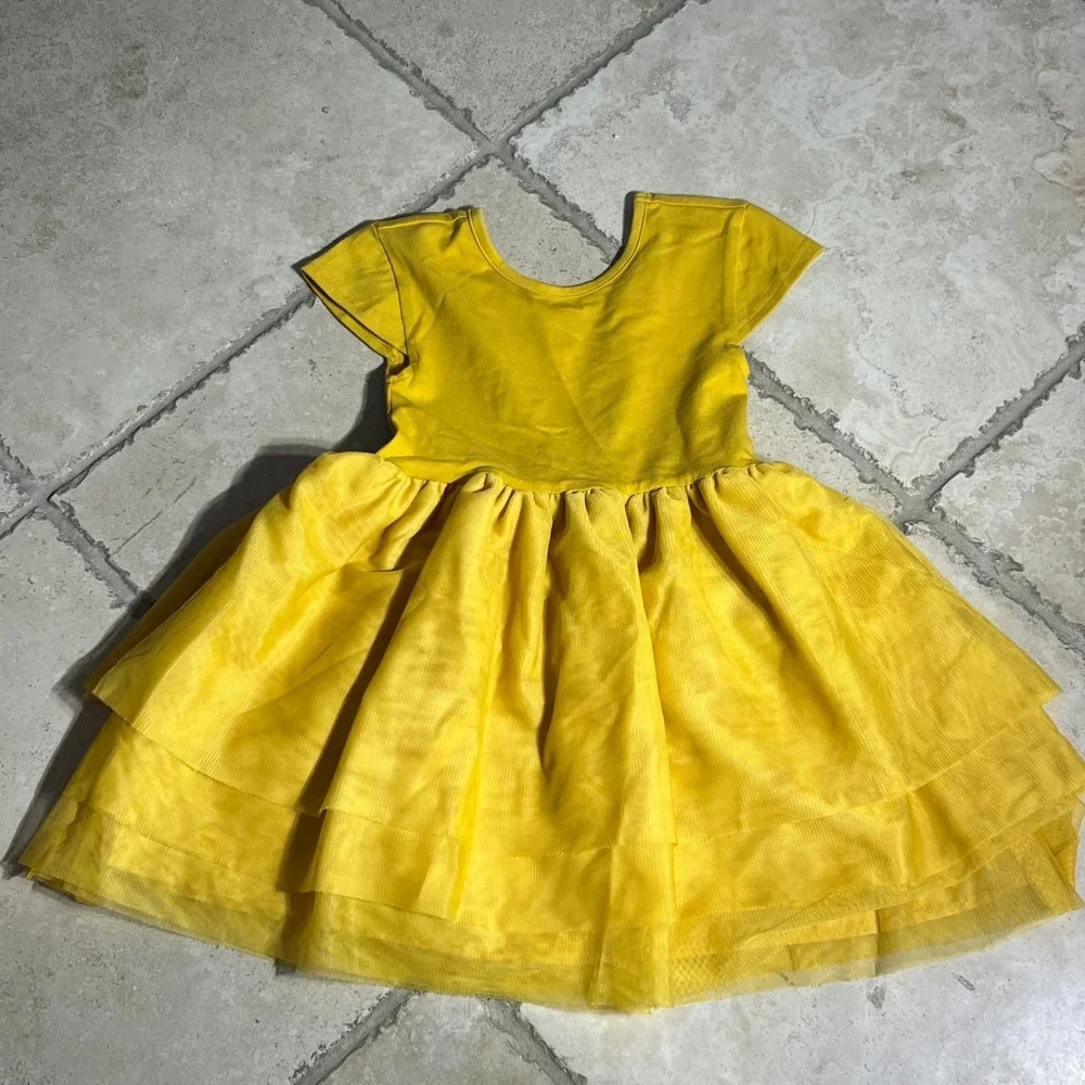 NWT Old‎ Navy Girls 5T Yellow Tulle Layered Dress Princess Costume Play